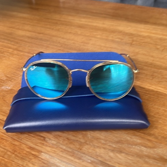 ROSE GOLD RAY BAN ROUND DOUBLE BRIDGE - Picture 2 of 6